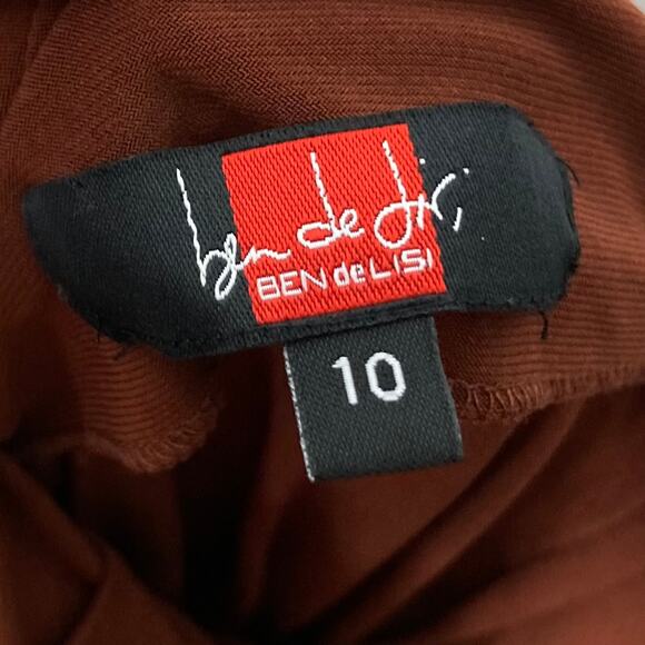 NWOT BEN DE LISI Dress US 6 Black Maxi Boat-Neck Cross Ruch Slit Side Stretch - Picture 3 of 14